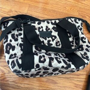 Dagne Dover Black and Cream Leopard Tote